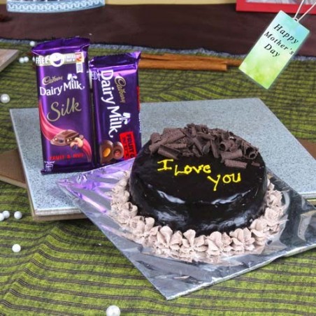 Send Half Kg Chocolate Cake N Dairy Milk Chocolates | Kanpur Gifts