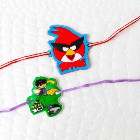 Kids Two Rakhi Set of Angry Bird and Ben 10