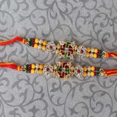 Swastika Diamond Designer Rakhi