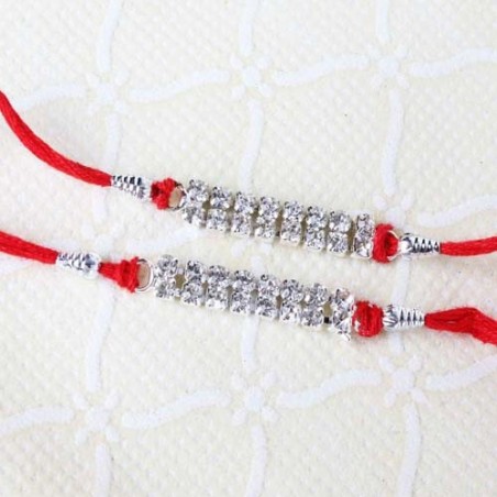 Set of Two Designer Diamond Rakhi