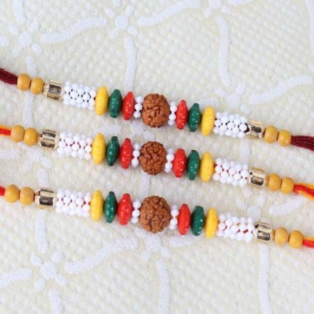 Trio Rudraksha Mauli Rakhi