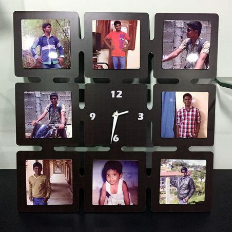 8 frame Wooden Clock