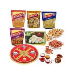 Bikano Namkeen Magic with Dryfruits with Bhaidooj puja thali