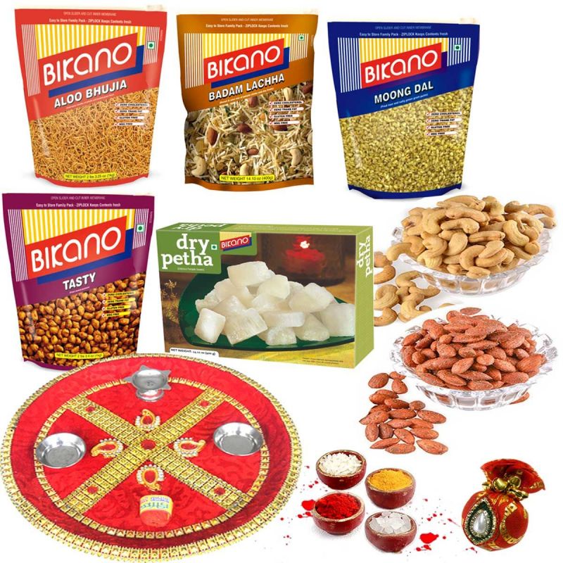 Bikano Namkeen Magic with Dryfruits with Bhaidooj puja thali