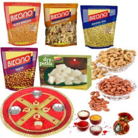 Bikano Namkeen Magic with Dryfruits with Bhaidooj puja thali