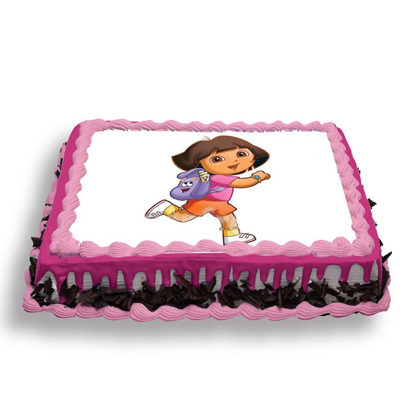 Dora the explorer birthday cake...vanilla cake with buttercream....Dora  edible print decor!! | Edible printing, Custom cakes, Cake