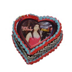 2kg Personalized Heart Shape Photo Cake