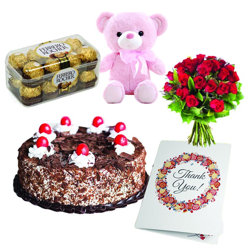 Special Birthday Gift Includes Teddy With Birthday Greeting Card And  Ferrero Rocher