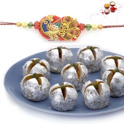 Rakhi with kaju anarkali sweets
