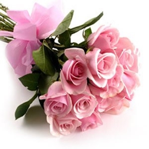 12 Pink Rose Bunch