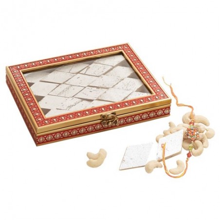 Ghasitaram Rakhi Special  Kaju Katli Fancy Box 400gms